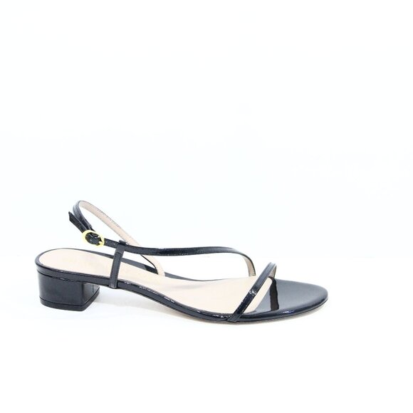 Stuart Weitzman Soiree 25 Block Heel Sandals NEW 10.5 Women Black Shoes - Picture 1 of 11